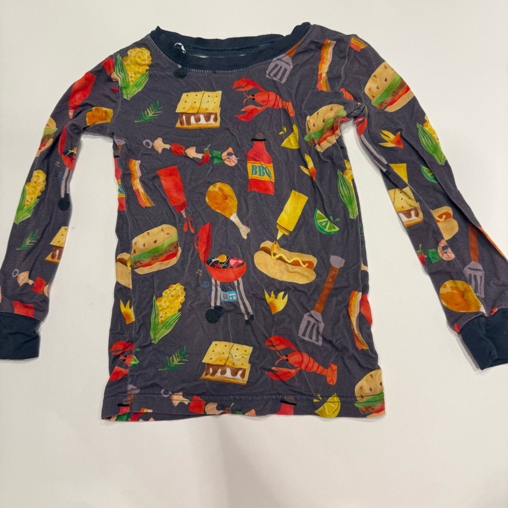 Little Sleepies Colorful Food Print Long Sleeve Pajama Shirt bamboo